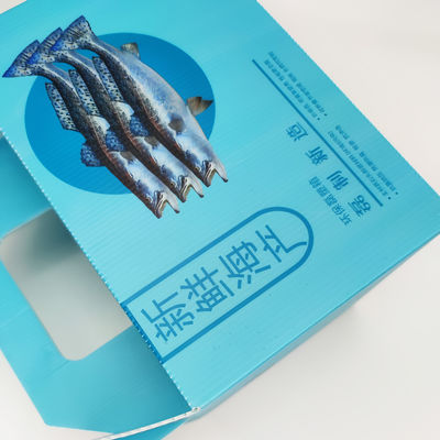 Blue Food Gift Packaging Box With Handle Anti Mold For Market
