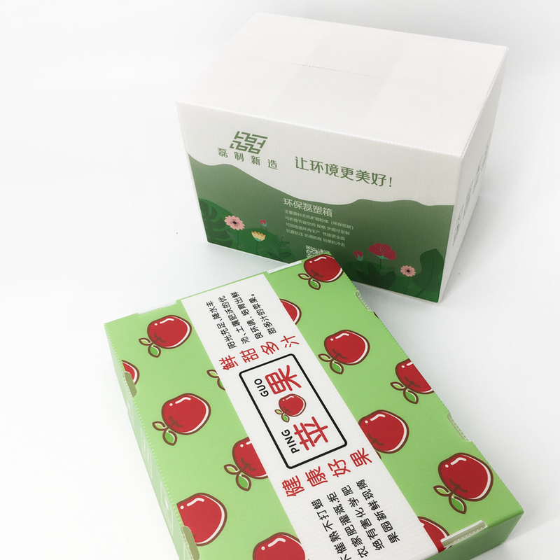 OEM Corrugated Plastic Storage Boxes HD Printing Fruit Packing 3.5mm Retain Freshness