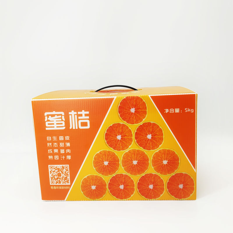 Food Orange Flexo Packing Boxes With Handles Anti Collision