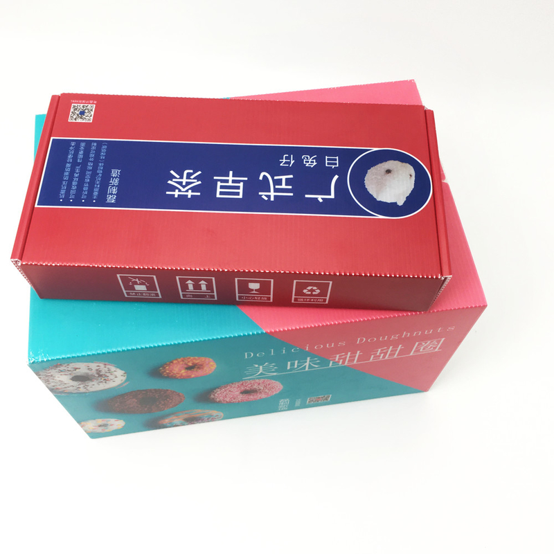3.0mm Reusable Anti - Bacteria Corrugated Plastic Packaging Boxes Foldable Dim Sums Donuts